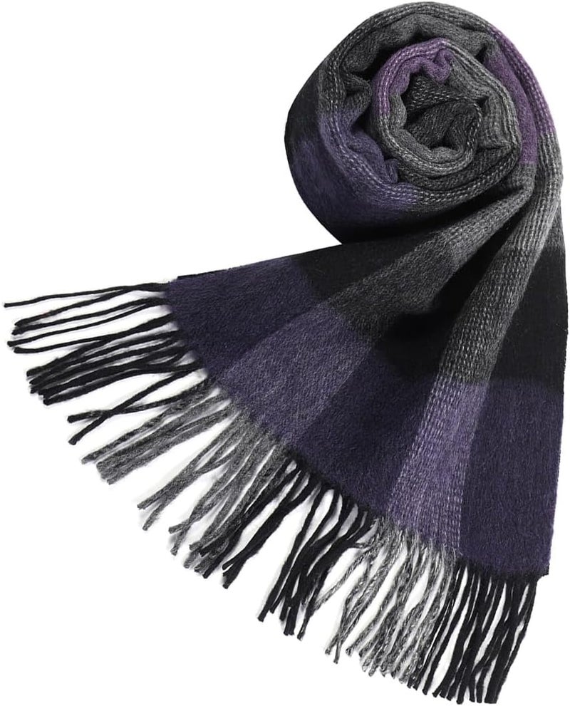 SKNSOFT Winter Wool Plaid Scarf for Men,Women Fashion Tartan Wrap Checkered Scarves - Image 4